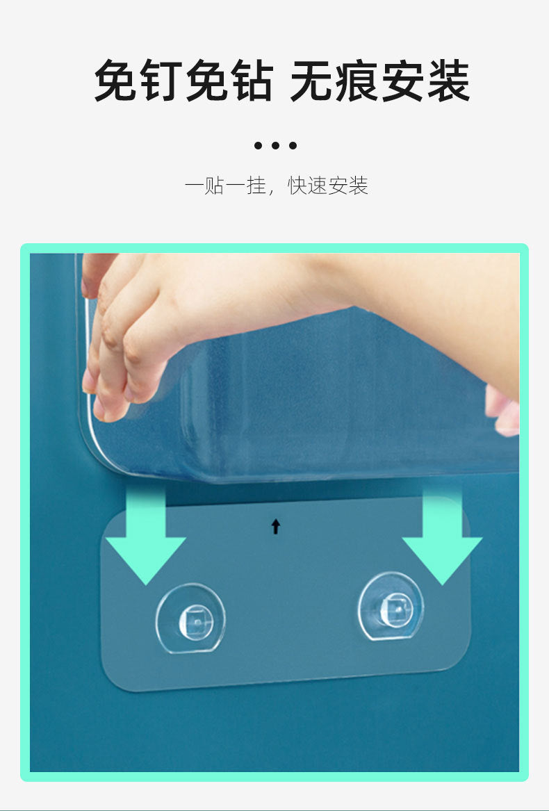 Bathroom Suction Cup Storage Rack Wall-Mounted Draining Rack No-Drill Hanging Rack Toilet Wall Soap Storage