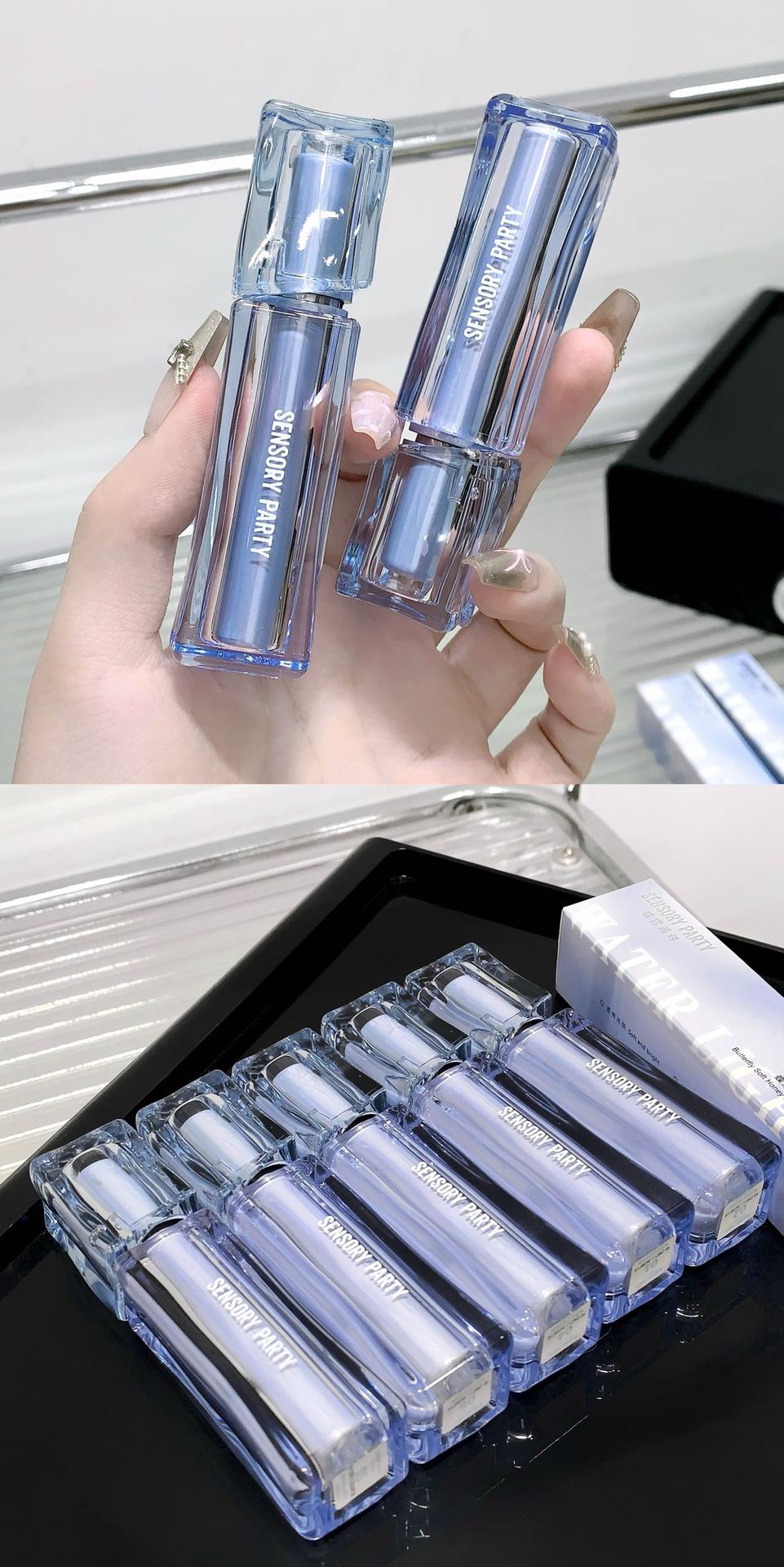 Cross-border Exclusive Hot Sale SENSORY PARTY Butterfly Soft Honey Mirror Lip Gloss Matte Finish Brightening Lip Gloss