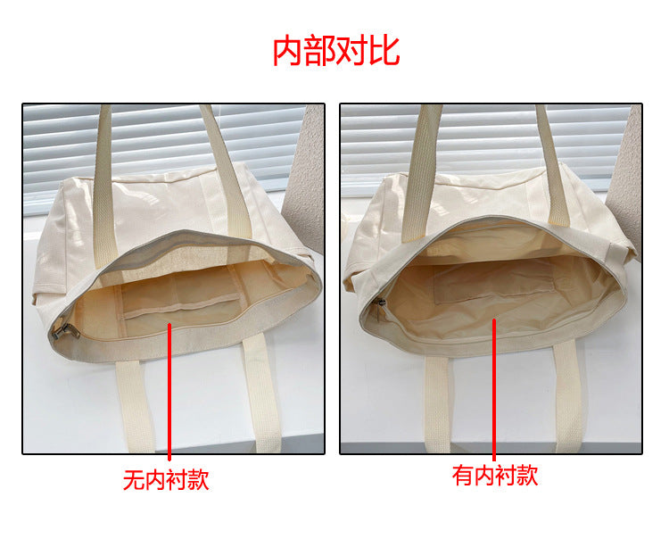 Large Capacity Tote Canvas Bag for Work and Going out Good-looking Commuter's All-Matching Art Student Book One Shoulder Bag Bag