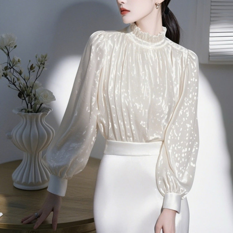 Unique and Super Beautiful White Shirt for Women, High-End Luxury, Youthful and Stylish Little Chanel Style Inner Top2025Spring