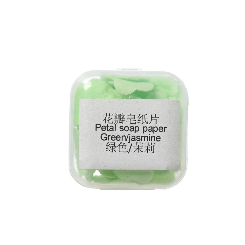 Portable Hand Washing Tablets Soap Paper for Students and Children, Disposable Travel Mini Petal Soap Tablets Boxed