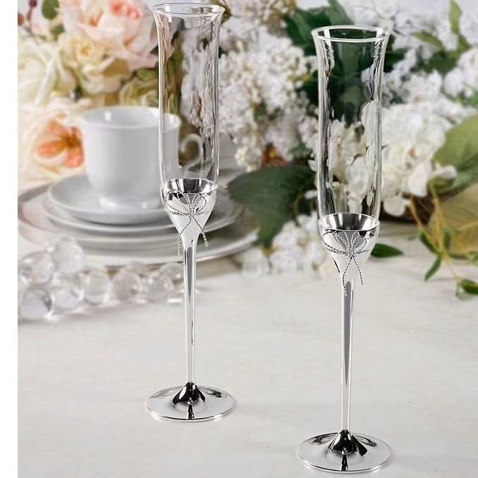 British Wang Weiwei Champagne Glass VeraWang Love Knot Rope Red Wine Pairing Goblet Wedding Gift Box