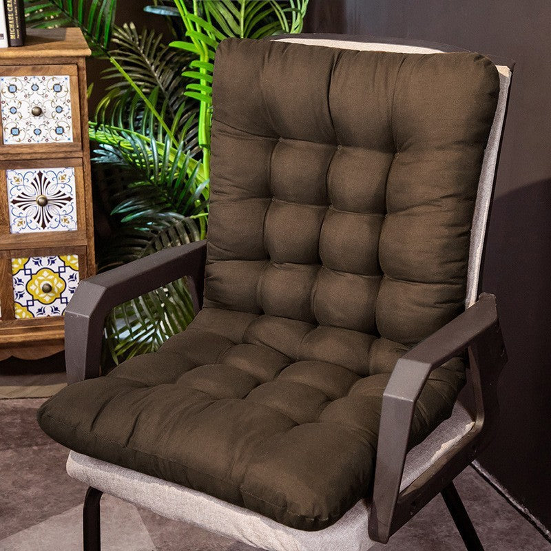 Solid Color Long Chair Cushion Office Seat Cushion Integrated Thickened Autumn Winter Butt Cushion Recliner Rocking Chair