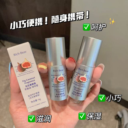 RichBear Moisturizing Fig Coconut Lip Gloss Hydrating Mirror Gloss Moisturizing Lip Balm Care Hydrating Essence Oil