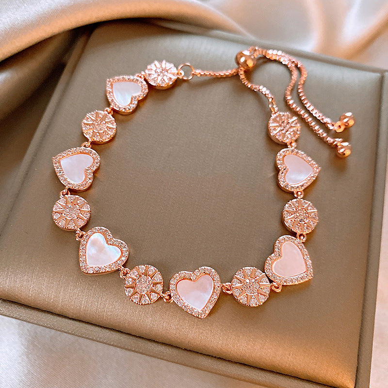 Medieval vintage Geometric Zircon Bracelet Simple Fashionable Elegant Versatile Bracelet Design Sense Niche Jewelry for Women