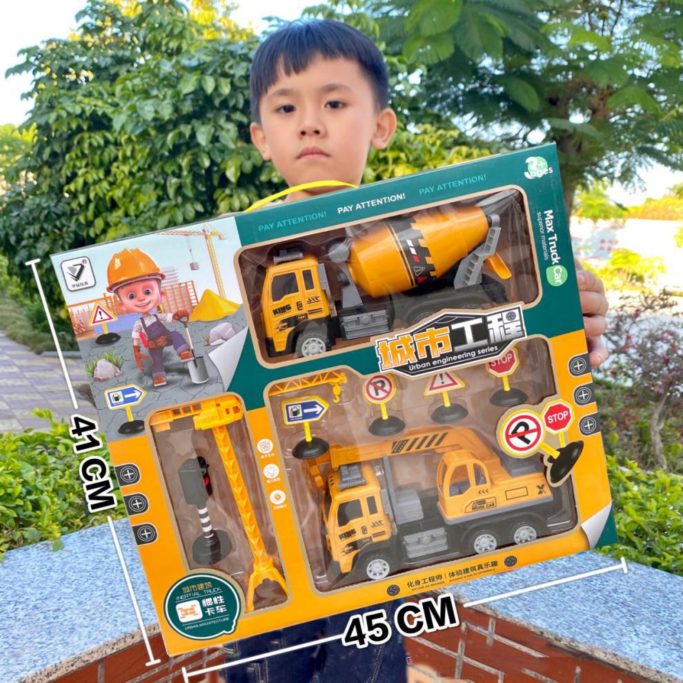 Durable Children's Toy Car Pull-Back Car Simulation Excavator Engineering Vehicle Fire Truck Airplane Model Boy's Gift