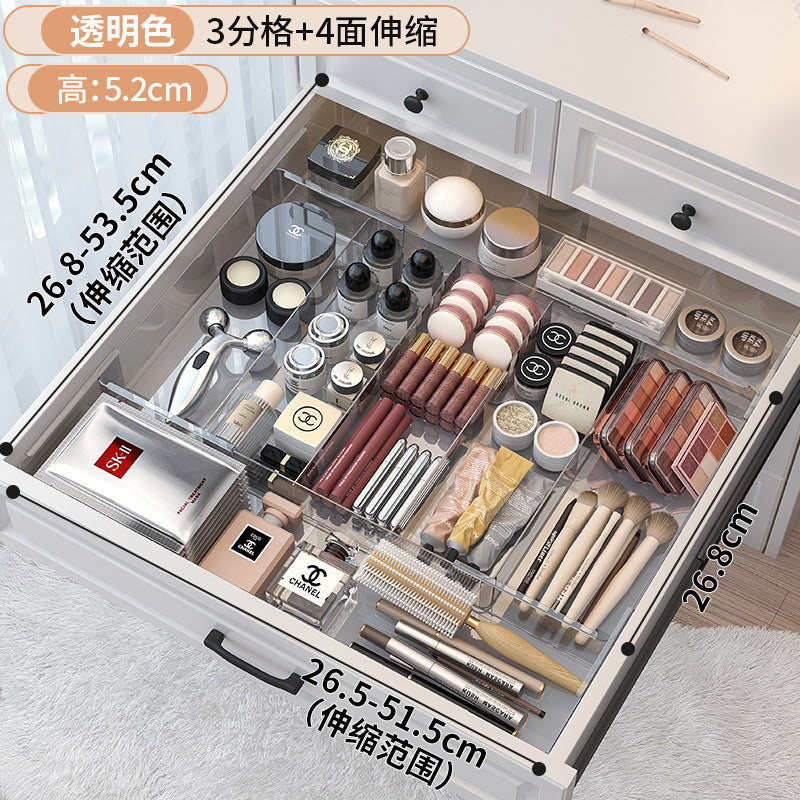 Drawer Divider Storage Box Expandable Dressing Table Cosmetics Kitchen Tableware Desktop Miscellaneous Organizer Box