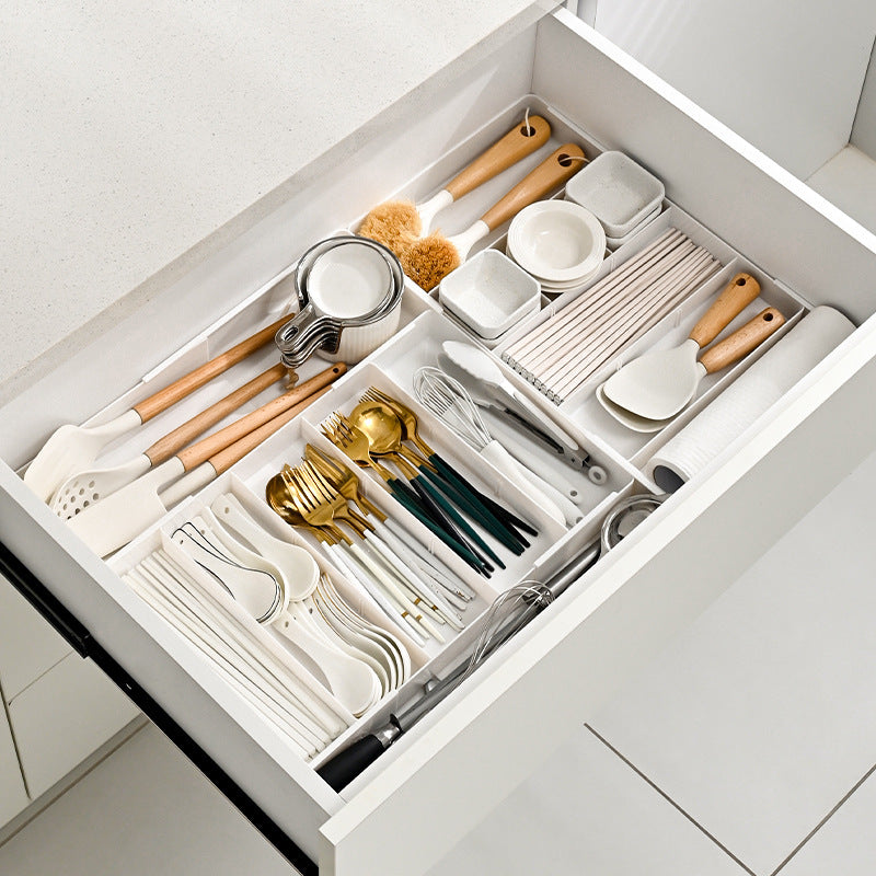 Expandable Drawer Storage Box for Home Kitchen Drawers, Cosmetics, Office Stationery, Plastic Stationery Organizer