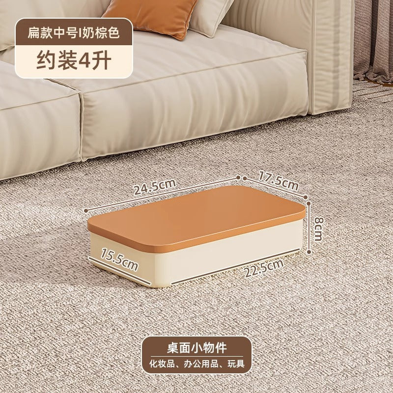 Storage Box with Lid for Household Snacks and Toys, Desktop Organizer, Kitchen Cabinet Plastic Storage Box