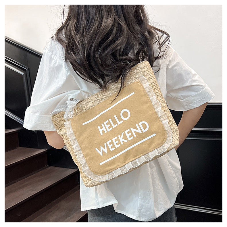 2025Large Capacity Elegant Korean Style Bag for Women Linen Canvas Bag Fashionable Eco-friendly Shopping Bag Single Shoulder Casual Handbag