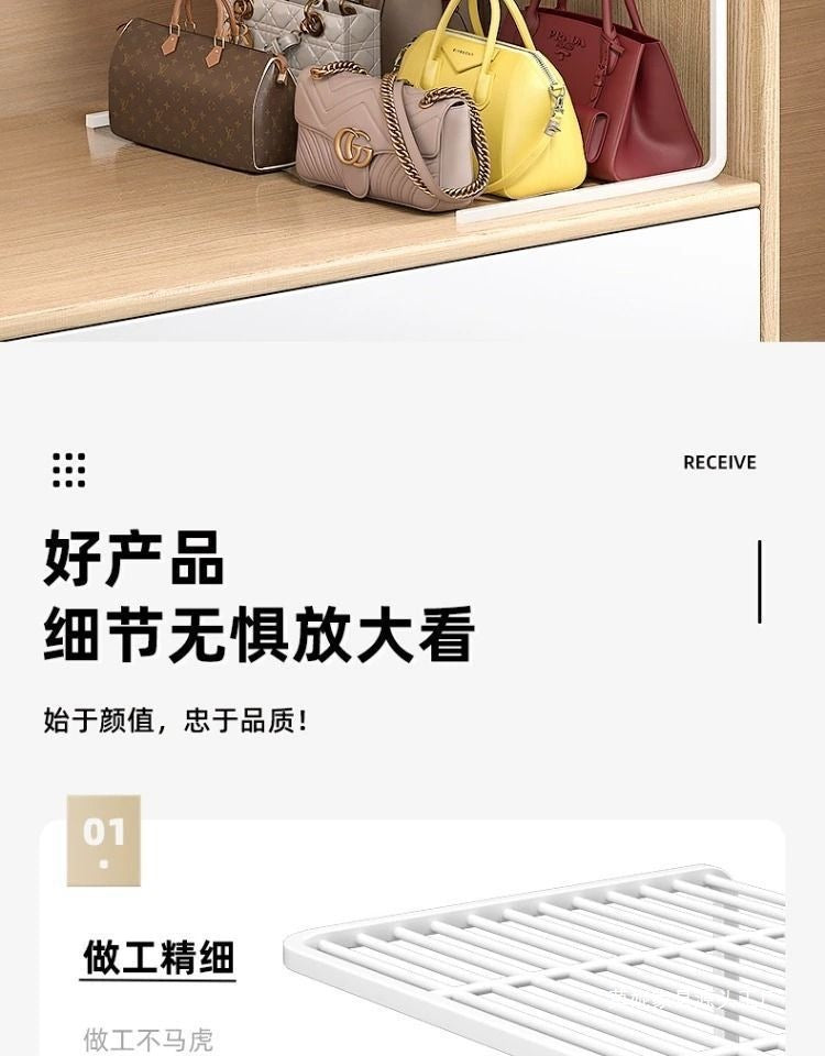 Bag Storage Rack Organizer Shelf for Bags Storage Cabinet Wardrobe Clothes Layered Partition Storage Box Placement Rack