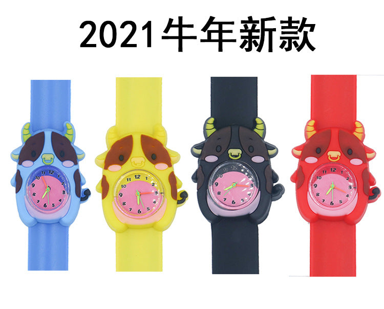 Children's Watch Cartoon Pat Watch Kindergarten Elementary School Silicone Toy Pat Circle Anime Peppa Pig Electronic Watch
