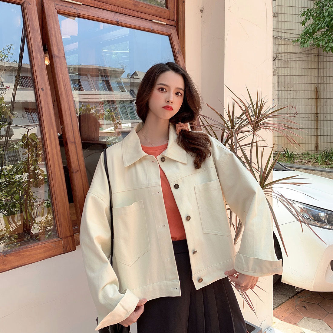 2022Spring and Autumn New Style Internet Celebrity Loose Versatile ins Trendy Short Fresh Denim Jacket for Women Loose Fit