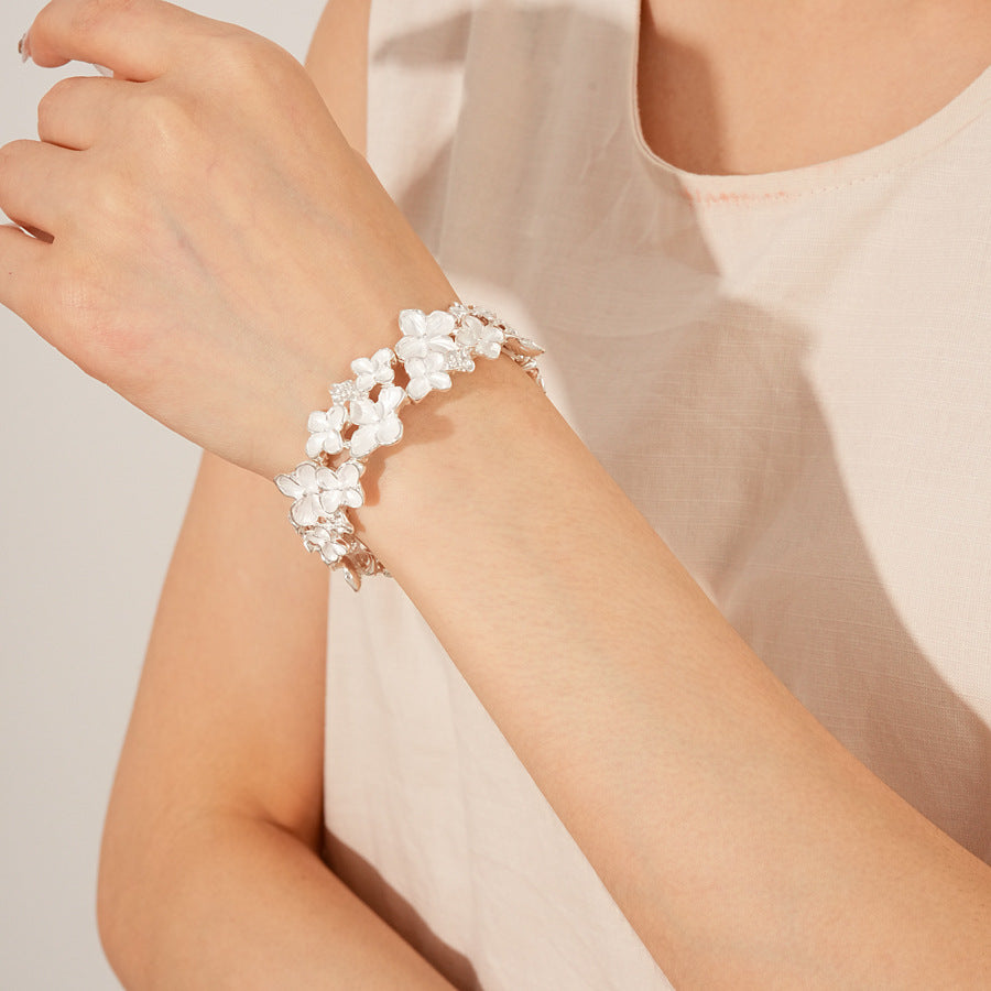 Irregular Geometric Oil Drop Flower Elastic Bracelet European and American Cross-Border Personality Design Bracelet Niche High-End Feel Jewelry