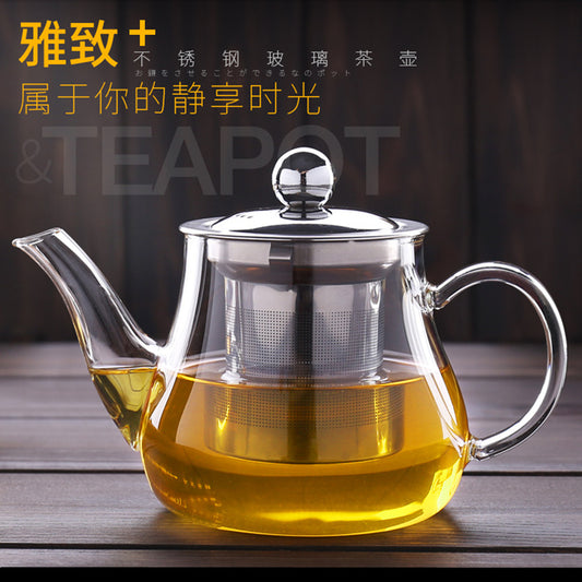 Manufacturer Wholesale Glass Teapot Stainless Steel Filter Inner Liner Flower Tea Brewing Teapot Electric Ceramic Stove Heating Tea Kettle