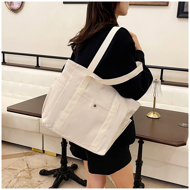 Large Capacity Tote Canvas Bag for Work and Going out Good-looking Commuter's All-Matching Art Student Book One Shoulder Bag Bag