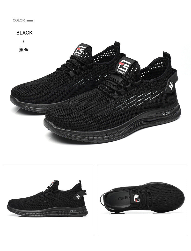 2024Wholesale Dropshipping Casual Sports Shoes Lightweight Breathable Trendy Men's Shoes Summer New Soft Sole Round Toe