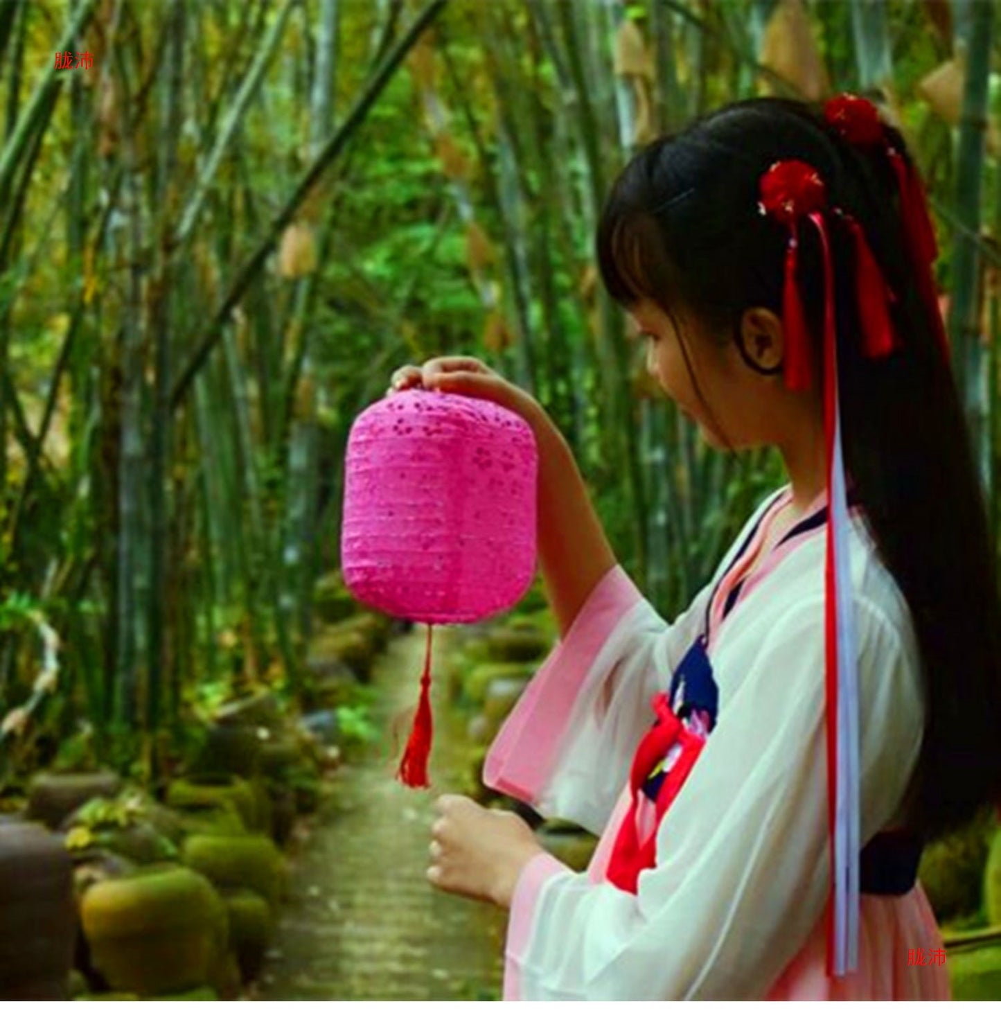 Children's Dance Lantern Festival Stall Handheld Glowing Winter Melon Hollow Paper Lantern Hanfu Photography Prop Ancient Style Lantern