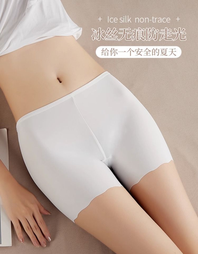 Safety Shorts Ice Silk Women Seamless Underwear Summer New Lace Anti-Exposure Thin Wave Three-Quarter Leggings Wholesale