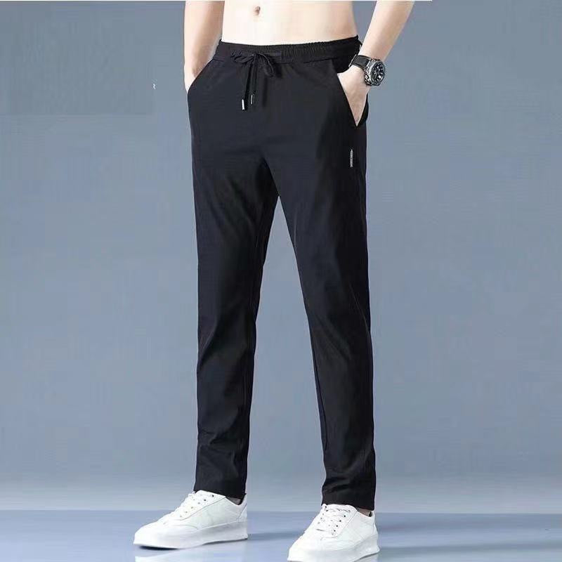 Men's Ice Silk Pants Loose Breathable Straight Slim Casual Pants Summer Thin Long Pants Stretch Men's Sports Wholesale