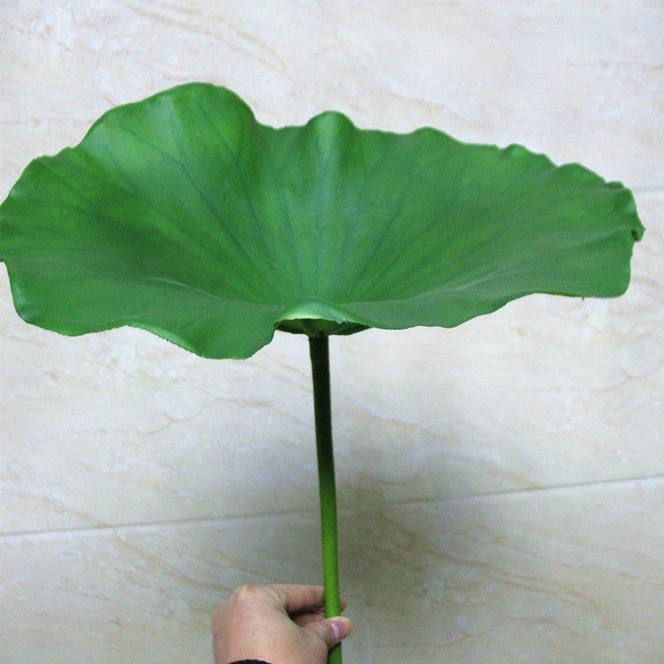 PU Lotus Leaf with Stem Artificial Lotus Leaf Lotus Bud Lotus Pod Chinese Countryside Style Buddhist Hall Decorative Flower Directly from Manufacturer