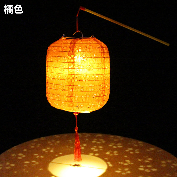 Children's Dance Lantern Festival Stall Handheld Glowing Winter Melon Hollow Paper Lantern Hanfu Photography Prop Ancient Style Lantern