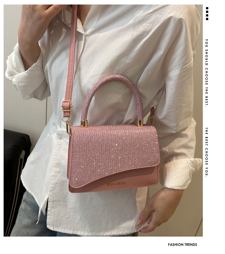 Women's New Bag2025Spring Fashion Light Luxury High-End Diamond-Studded Bag Simple Crossbody Bag for Women Large Capacity Hot Sale