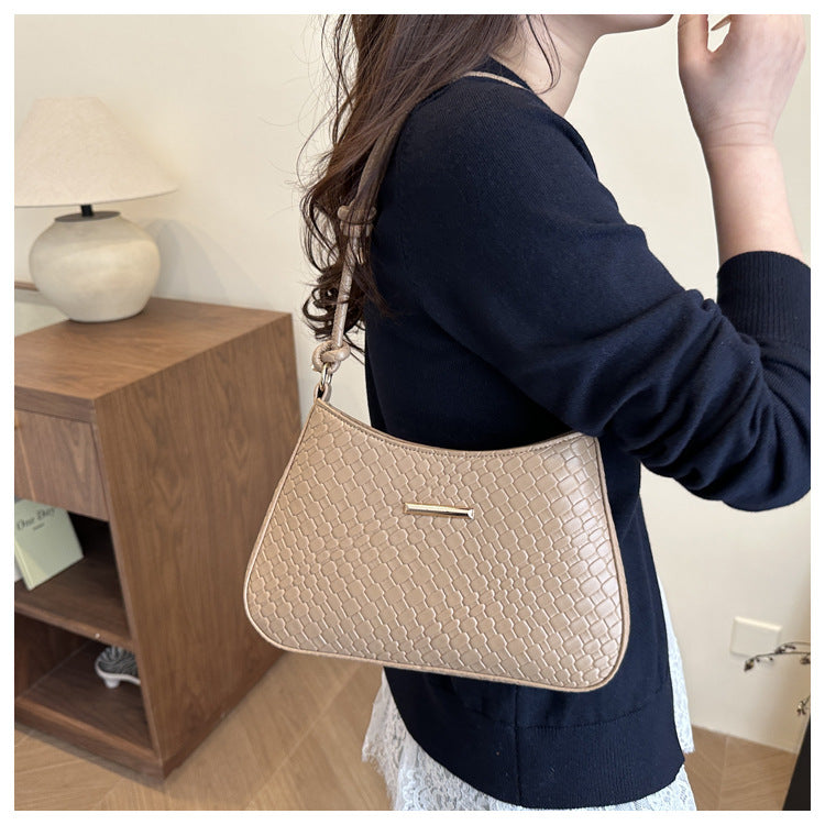 New Commuting Solid Color Underarm Bag Crossbody Bag Simple Fashion Single Shoulder Bag2025Spring Elegant Women's Handbag