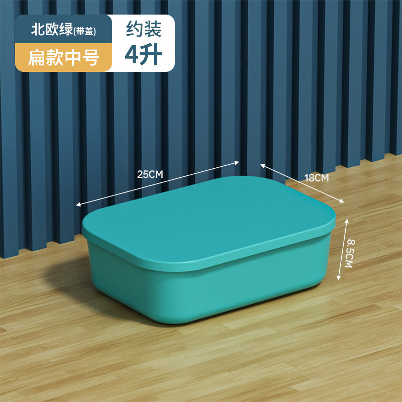 Storage Box Desktop with Lid Plastic Miscellaneous Snacks Cosmetics Box Rectangular Storage Basket Storage Box Organizing Box