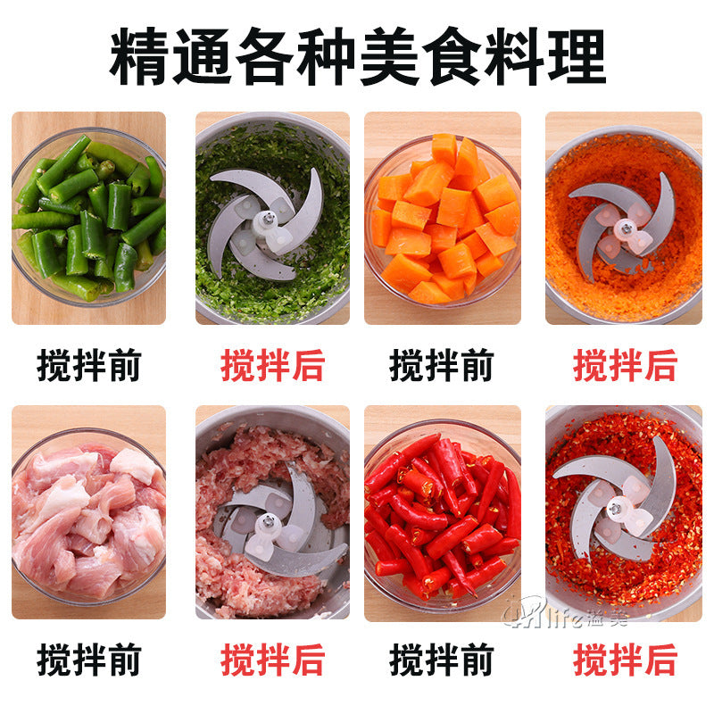 Kitchen Household Electric Meat Grinder Stainless Steel Multifunctional Meat Mincer Mixer Food Processor Small Meat Chopper