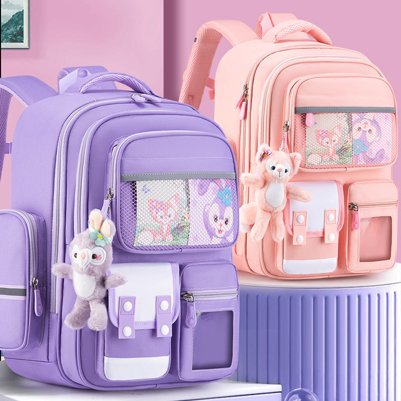 Schoolbag Primary School Girl Large Capacity Dirty Resistant Children's Schoolbag6-12Men's Weight Loss1-6Elementary School Student Backpack http://detail.1688.com/offer/727797868983.html