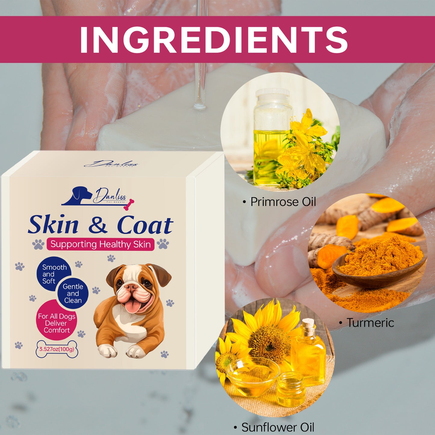 Cross-Border Pet Grooming Soap Universal Dog Soap Gentle cleansing for smooth hair Skin Care