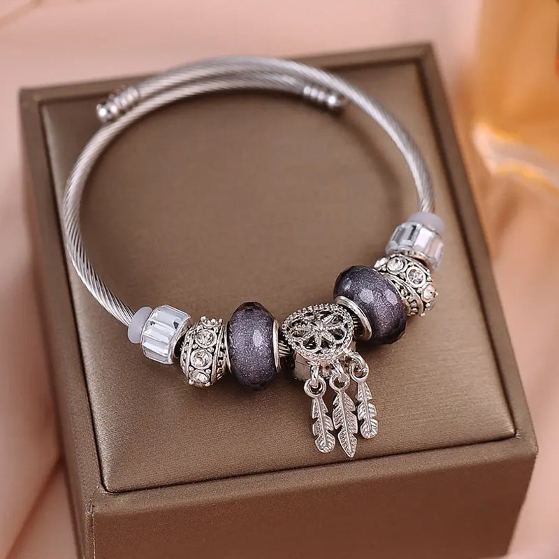 Korean Versatile Pearl Bracelet for Women ins Niche Style High-End Titanium Steel Bracelet Couple Bracelets Wholesale