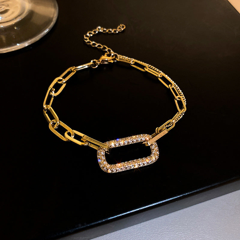 Korean Versatile Pearl Bracelet for Women ins Niche Style High-End Titanium Steel Bracelet Couple Bracelets Wholesale