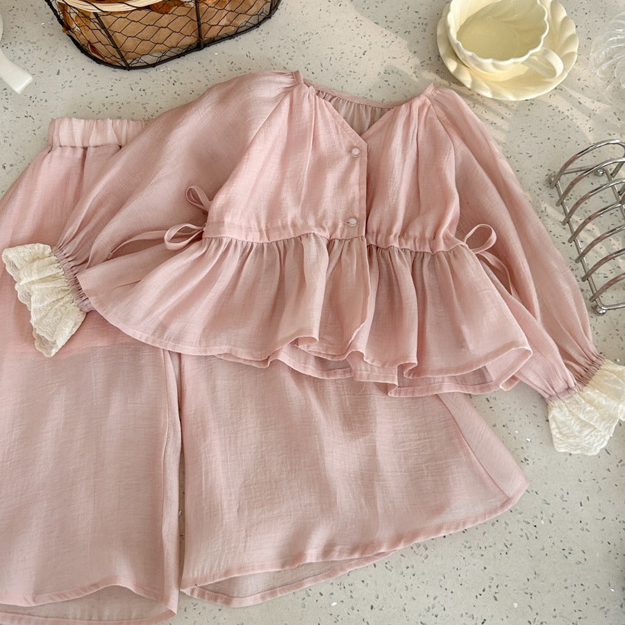 High-end socialite temperament girls' summer outfit2024High-end Sun Protection Shirt and Tea Break Skirt Hot-selling Two-piece Set