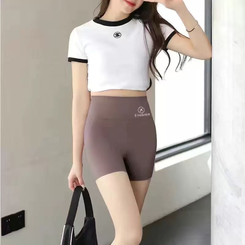 Anti-Exposure Base Yoga Shark Pants Safety Pants for Women, Summer Wear, Tummy Control, Hip Lift, Ice Silk Three-Five Shorts Wholesale