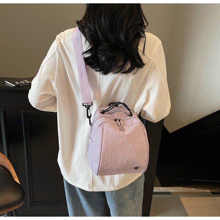 Cross-Border New Japanese Style Shell Small Backpack for Women, Commuting Versatile Crossbody Shoulder Bag, Fashionable Casual Mini Backpack