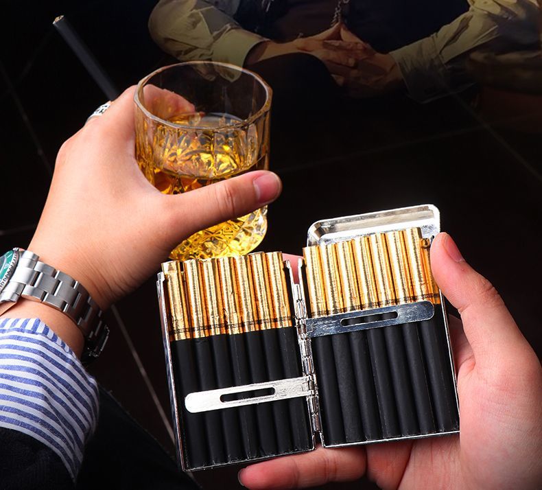 MG New Model Harland Cigarette Case Bloodbath Cigarettes Gangster Style Thick Cigarettes16Metal Side Three-Way Factory Direct Sale