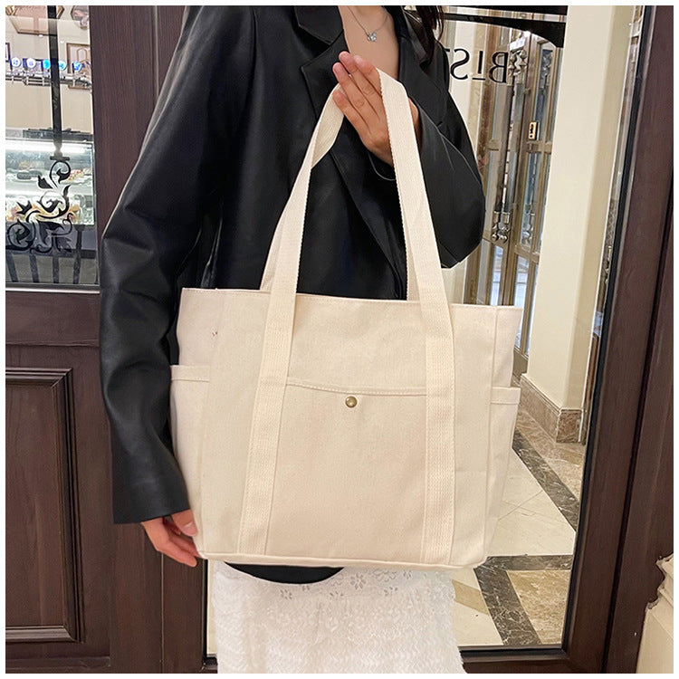 Large Capacity Tote Canvas Bag for Work and Going out Good-looking Commuter's All-Matching Art Student Book One Shoulder Bag Bag