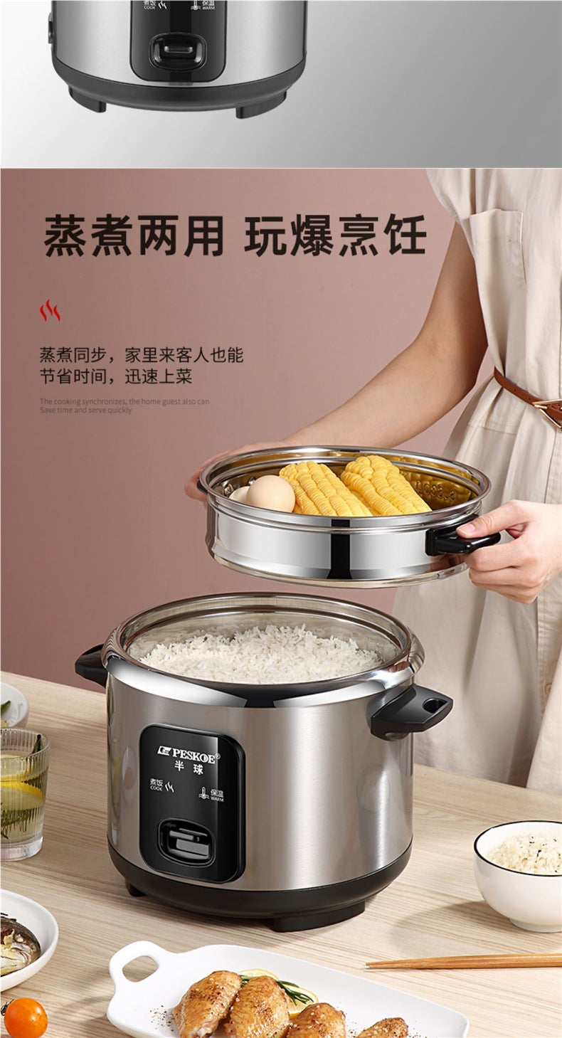 316Stainless Steel Old-fashioned Rice Cooker Household Small Steaming and Cooking1-2-3-4-6People5L Porridge and Soup Cooker