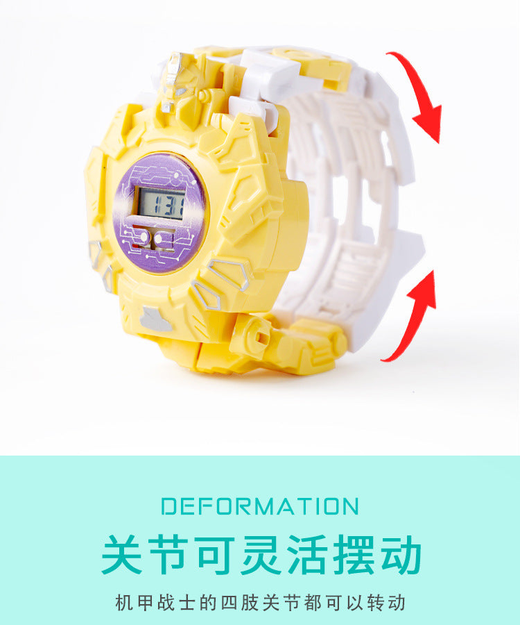 Children's Transforming Watch Electronic Watch Boys and Girls Robot Transforming Internet Celebrity Gift Kids Elementary School Student Gift Prize