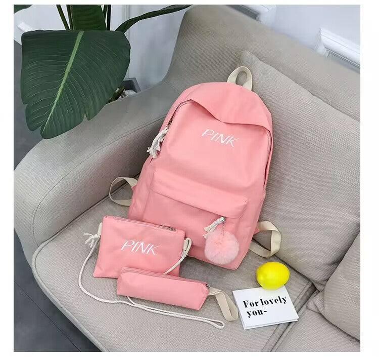 Three-piece Backpack Set New Korean Version Fashionable Backpack for Primary and Secondary School Students Large Capacity Unisex Travel Bag http://detail.1688.com/offer/940937569372.html