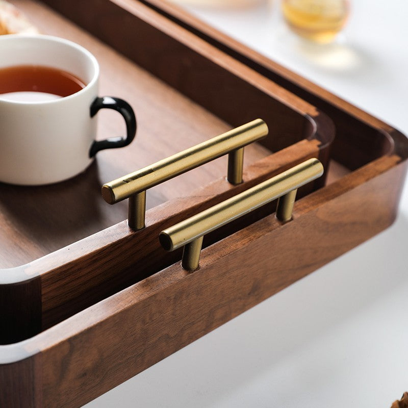 Black Walnut Tea Cup Tray Wooden Tray Household Wooden Tea Cup Tray Wooden Cutlery Plate Bread Plate Hotel