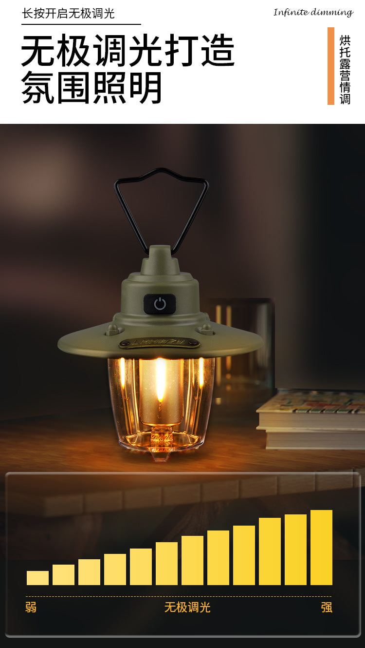 New Retro Camping Lantern Handheld Lantern Outdoor Camping Retro Lantern Lighting Lantern Rechargeable Tent Lantern Camp Lantern Wholesale