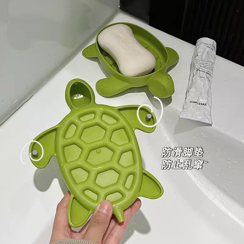 Green Little Turtle Soap Box Cartoon Soap Box Dormitory Bathroom High-end Draining Soap Box Creative Soap Box Manufacturer