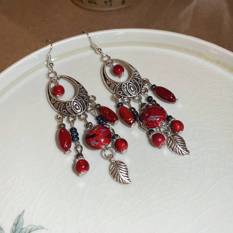 Bohemian Style Earrings for Women2025New Hot-Selling High-End Ethnic Style Unique Exaggerated Earrings Elegant Ear Jewelry