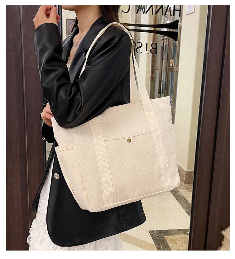 Large Capacity Tote Canvas Bag for Work and Going out Good-looking Commuter's All-Matching Art Student Book One Shoulder Bag Bag