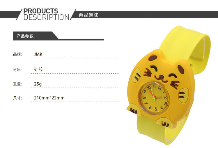 Children's Watch Cartoon Pat Watch Kindergarten Elementary School Silicone Toy Pat Circle Anime Peppa Pig Electronic Watch