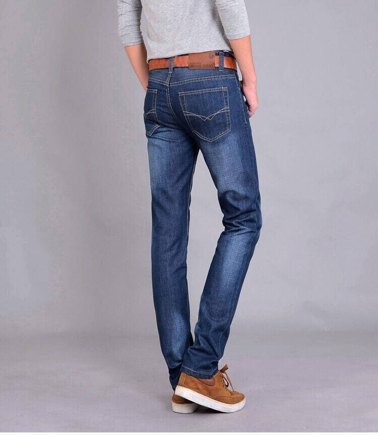 2025Spring Summer Thin Jeans Men Factory Wholesale Straight Mid-Waist Casual Pants Dirt-Resistant Work Versatile Long Pants