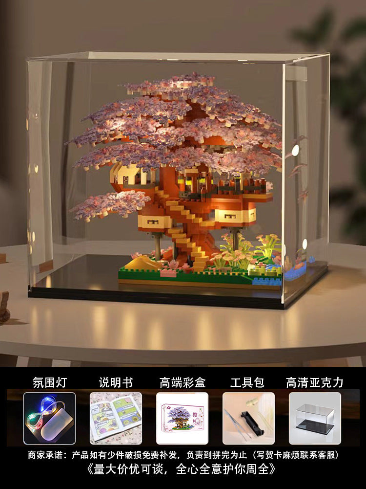 Sakura Treehouse Building Blocks2025New Toy Girl Gift Puzzle Assembly Building Street View Villa House Puzzle